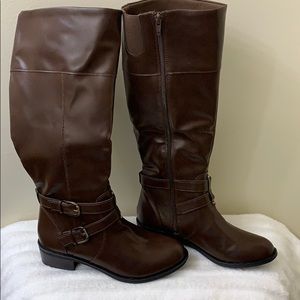 tall brown boots- memory foam